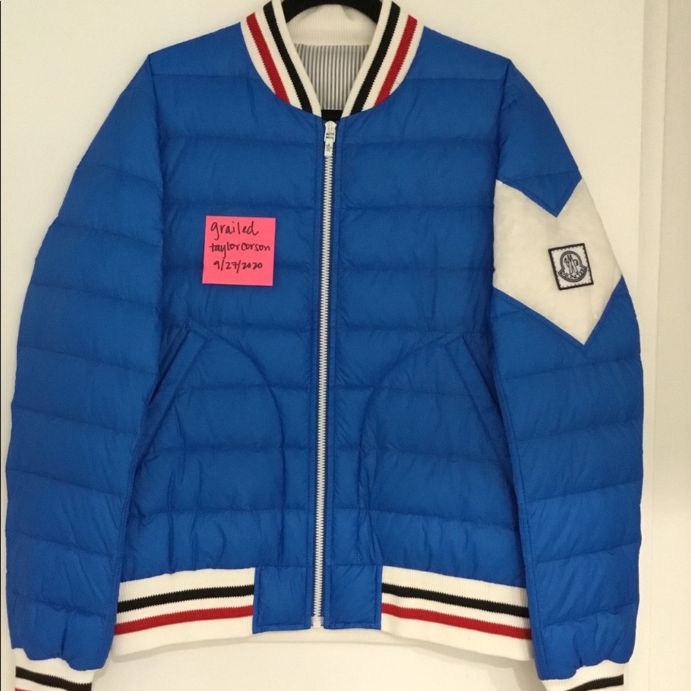 Moncler Gamme Bleu Shell Down Bomber Jacket